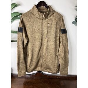 Grunt Style Mens Full Zip Light Brown Sweater Jacket Fleece Size Large